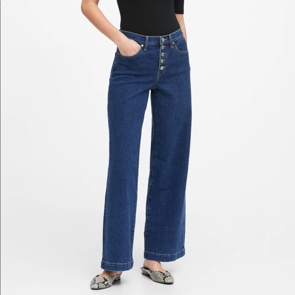 BANANA REPUBLIC High-Rise Wide-Leg Button Fly Jean